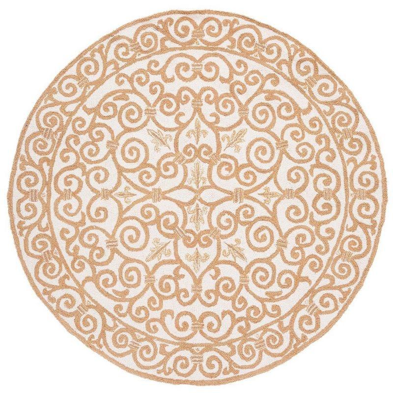 Chelsea HK11 Handmade Area Rug - 3' Round - Ivory/Gold - Safavieh