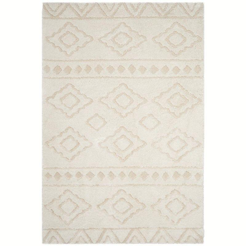 Sparta Shag SPG513 Power Loomed Indoor Area Rug - Ivory/Beige - 5'1"x7'6" - Safavieh.