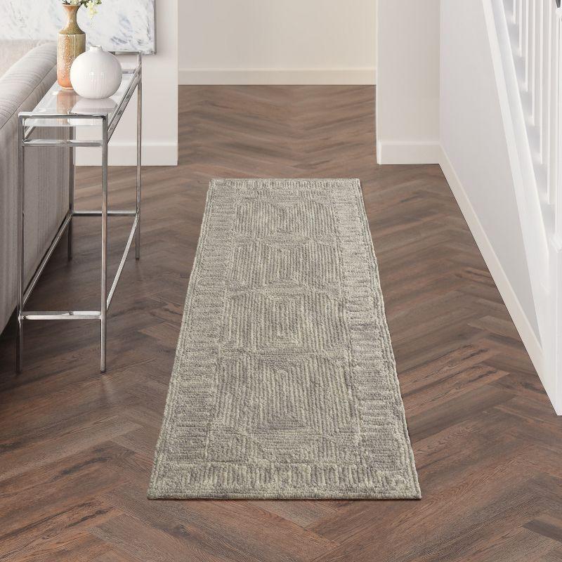 Nourison Vail Contemporary Indoor Area Rug Grey 2'3" x 7'6"
