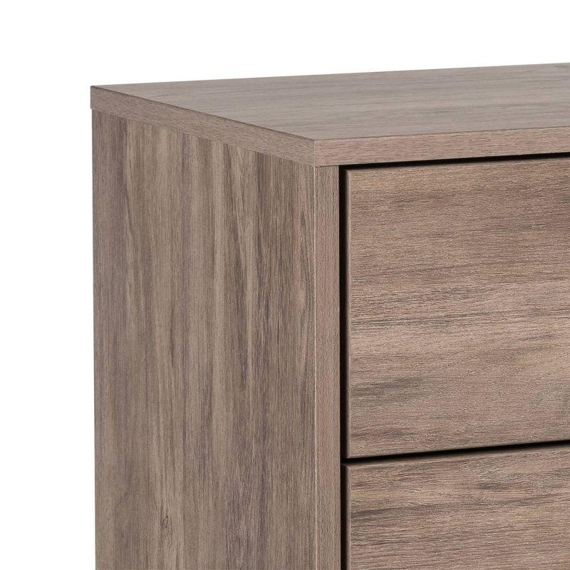 Prepac Milo Mid-Century Modern 4 Drawers Chest with Door Drifted Gray: Laminated Storage, Metal Glides, Adjustable Shelf
