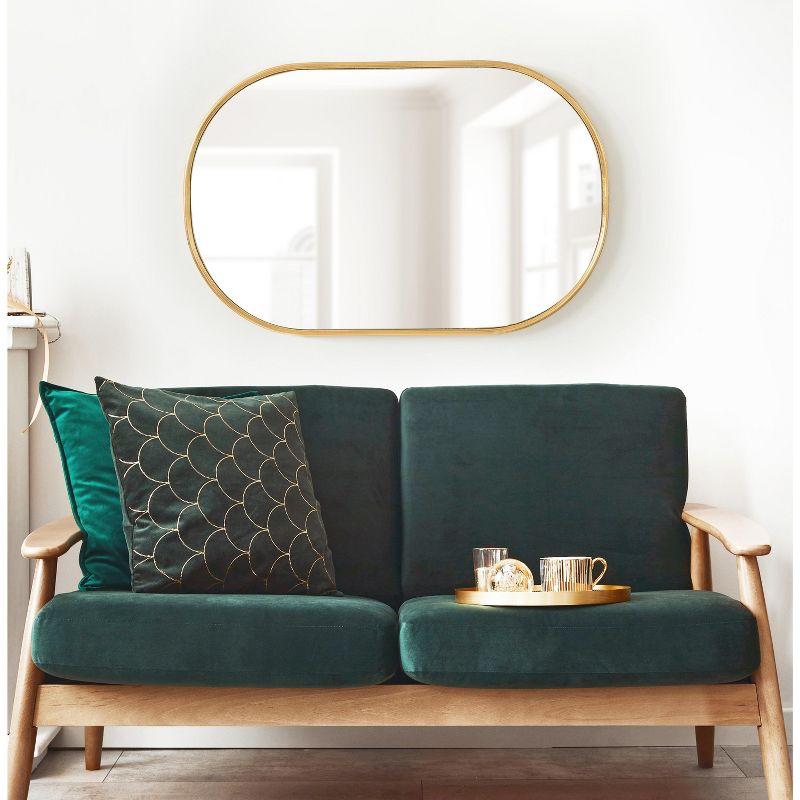 Kate and Laurel Caskill Oval MDF Capsule Mirror, 22x34, Gold