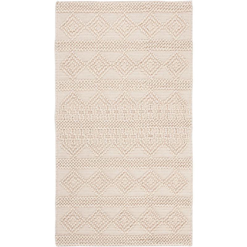 Ivory Hand-Tufted Wool Geometric 2' x 3' Area Rug