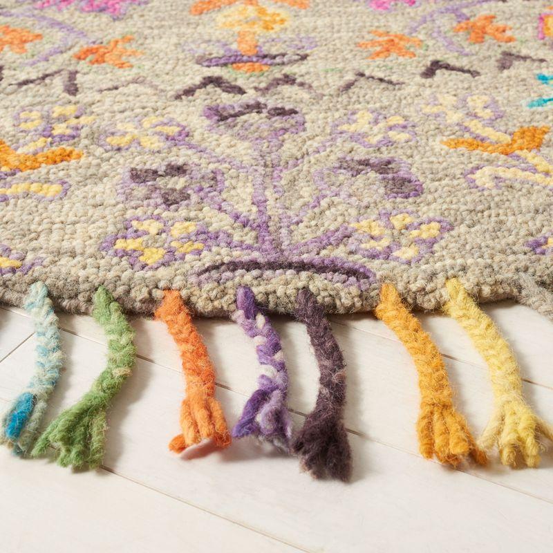 Blossom BLM453 Hand Tufted Indoor Area Rug - Grey/Multi - 8' Round - Safavieh