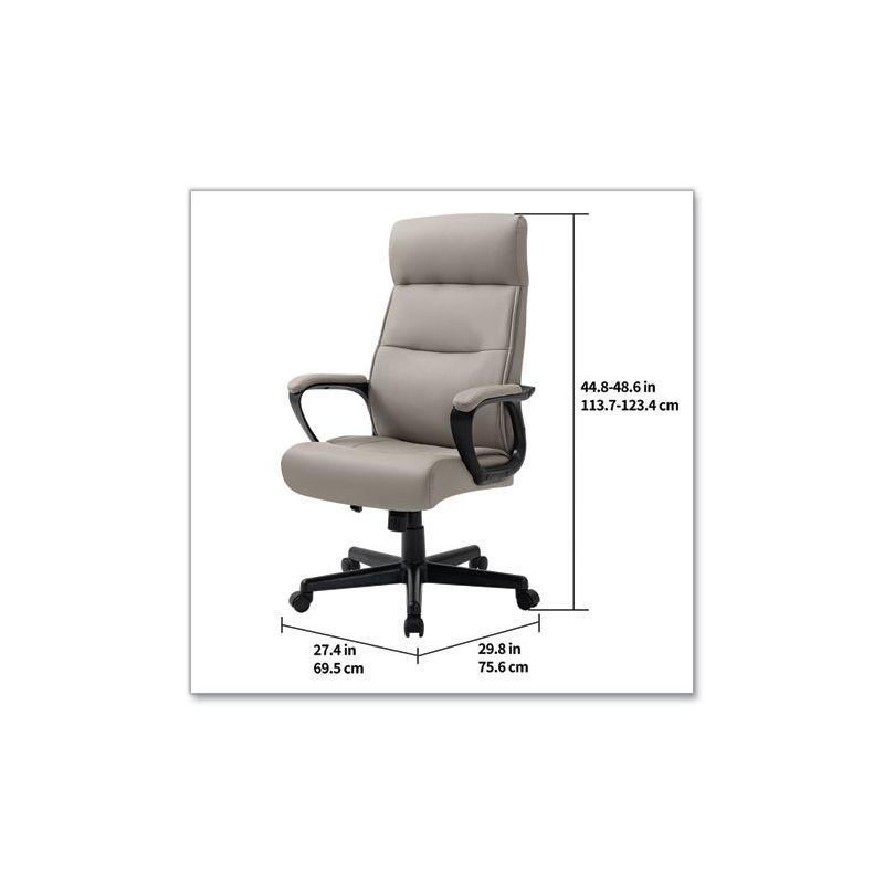 Tan High-Back Task Chair with Fixed Arms and Plastic Base