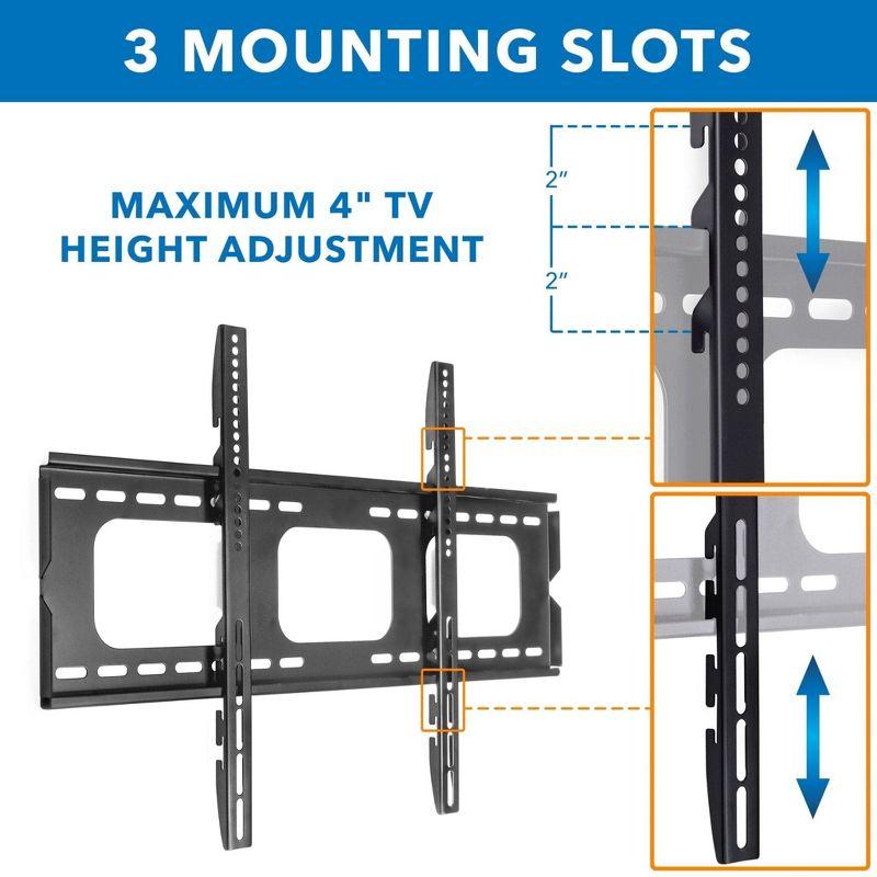 Mount-It! Low-Profile TV Wall Mount 1" Slim Fixed Bracket for 32, 40, 42, 48, 49, 50, 51, 52, 55, 60 inch TVs VESA Compatible up to 600 x 400 Black