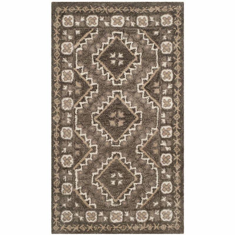 Bella Medallion Geometric Hand-Tufted Wool Area Rug, Brown/Taupe