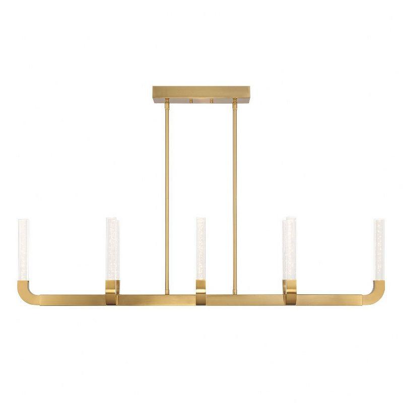 Del Mar 8-Light LED Linear Chandelier in Warm Brass by Breegan Jane