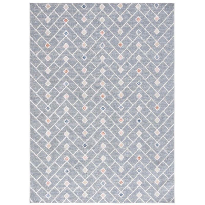 Blair 5'3" x 7'6" Grey Multi Synthetic Washable Non-Slip Area Rug