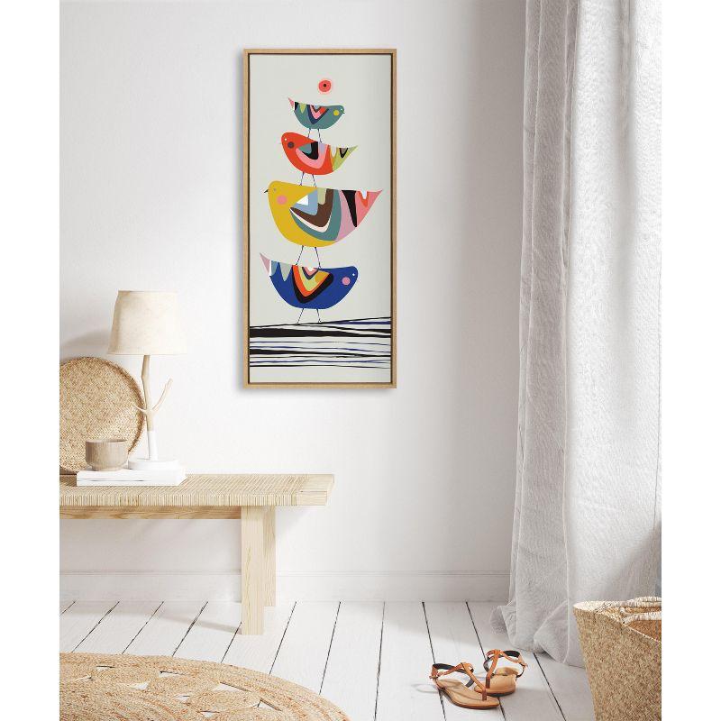Kate and Laurel Sylvie The Family Tree Framed Canvas by Rachel Lee of My Dream Wall, 18x40, Natural