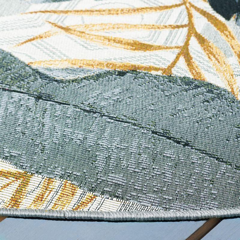 Barbados BAR524 Power Loomed Indoor/Outdoor Area Rug - Gray/Gold - 8' round - Safavieh.