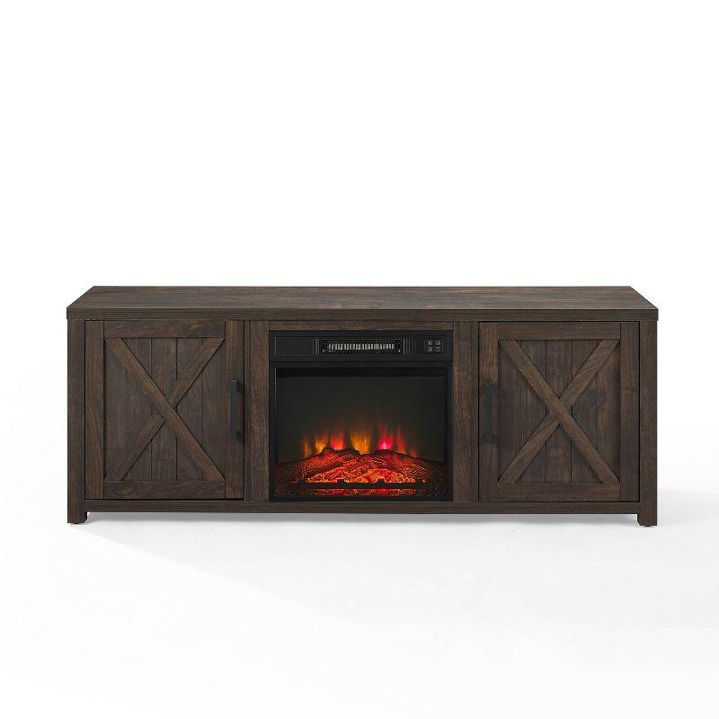 58" Gordon Low Profile TV Stand for TVs up to 65" with Fireplace Dark Walnut - Crosley