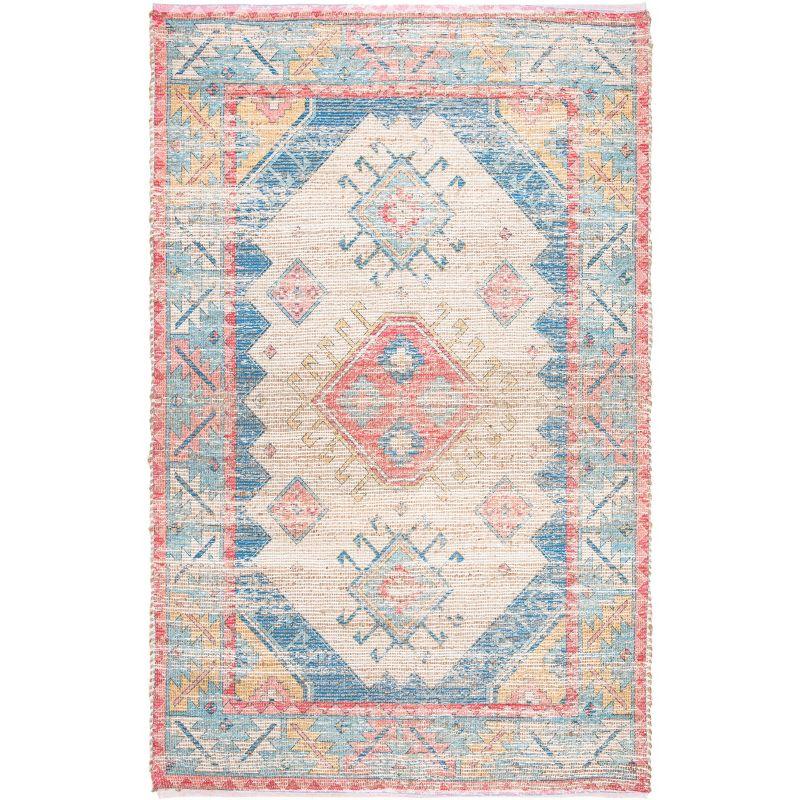 Coastal Breeze Blue Cotton & Synthetic 5' x 8' Reversible Area Rug