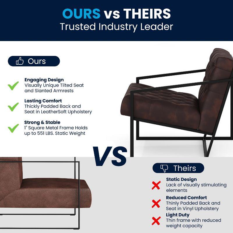 Flash Furniture Hercules Madison Bomber Jacket LeatherSoft Tufted Lounge Chair