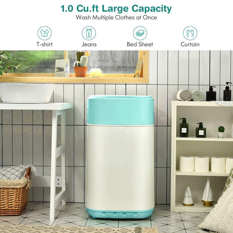 Costway 8lbs Portable Fully Automatic Washing Machine W/ Drain Pump Green