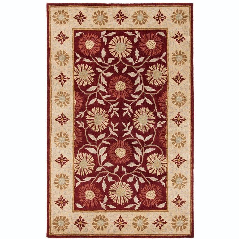 Heritage HG970 Handmade Area Rug - 5'x8' - Red/Beige - Safavieh