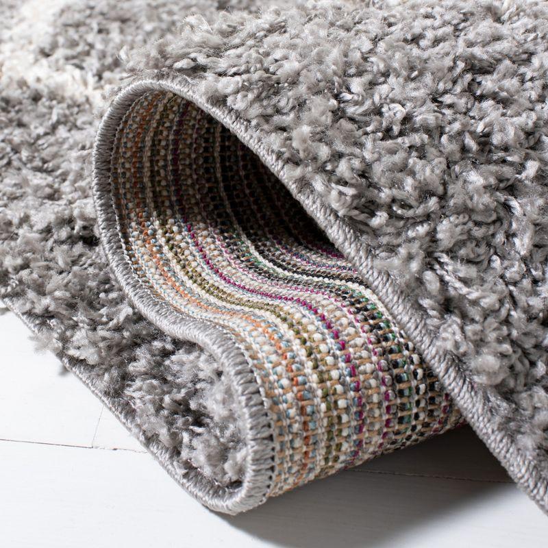 Venus Shag VNS682 Power Loomed Indoor Area Rug - Grey/Ivory - 4'x6' - Safavieh