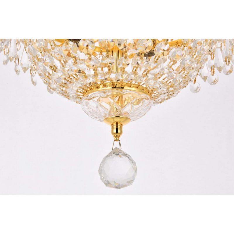 Elegant Lighting Century 3 light Gold Flush Mount Clear Royal Cut Crystal