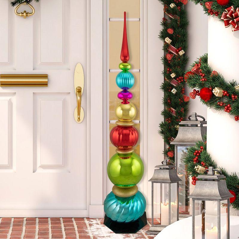 Northlight 54" Multi-Color Topiary Finial Tower Commercial Christmas Decoration