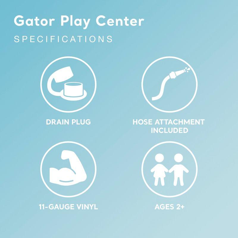 Intex 57165EP Gator 6.6ft x 5.6ft x 4in Outdoor Inflatable Kiddie Pool Water Play Center with Slide, for Toddlers Ages 2 and Up