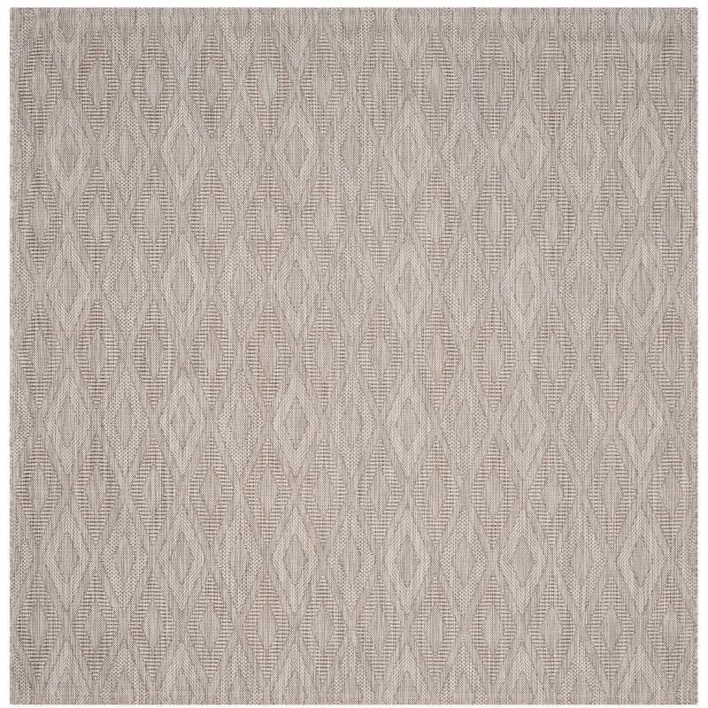 Courtyard CY8522 Power Loomed Indoor and Outdoor Area Rug - Beige/Beige - 4'x4' - Safavieh