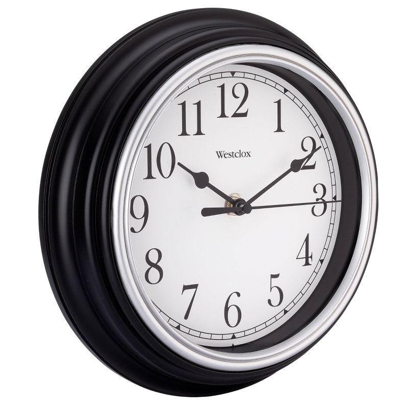 9" Round Simplicity Wall Clock Black - Westclox: Modern Analog, Indoor Use, No Warranty, AAA Battery Required