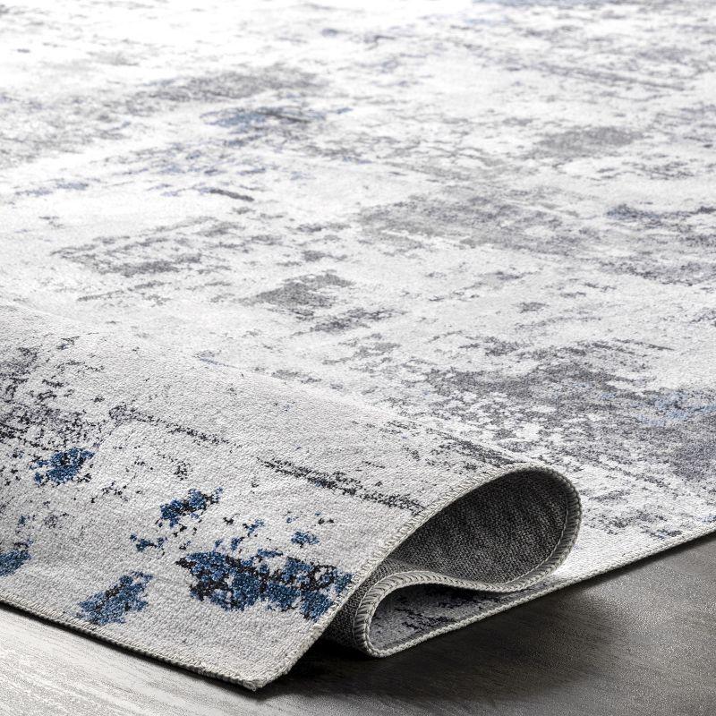 Nuloom Dali Abstract Pet Friendly Machine Washable Area Rug, 3' x 5', Blue Grey