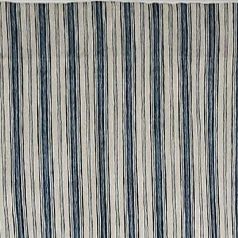 RLF Home Luxurious Modern Design Classic Brunswick Stripe Regal Style Window Valance 50" x 17" Denim