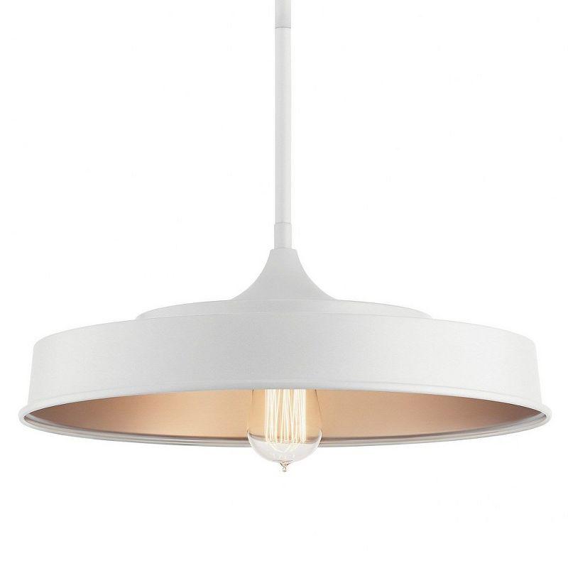 Elias Modern Black and White 16" Semi-Flush Ceiling Light