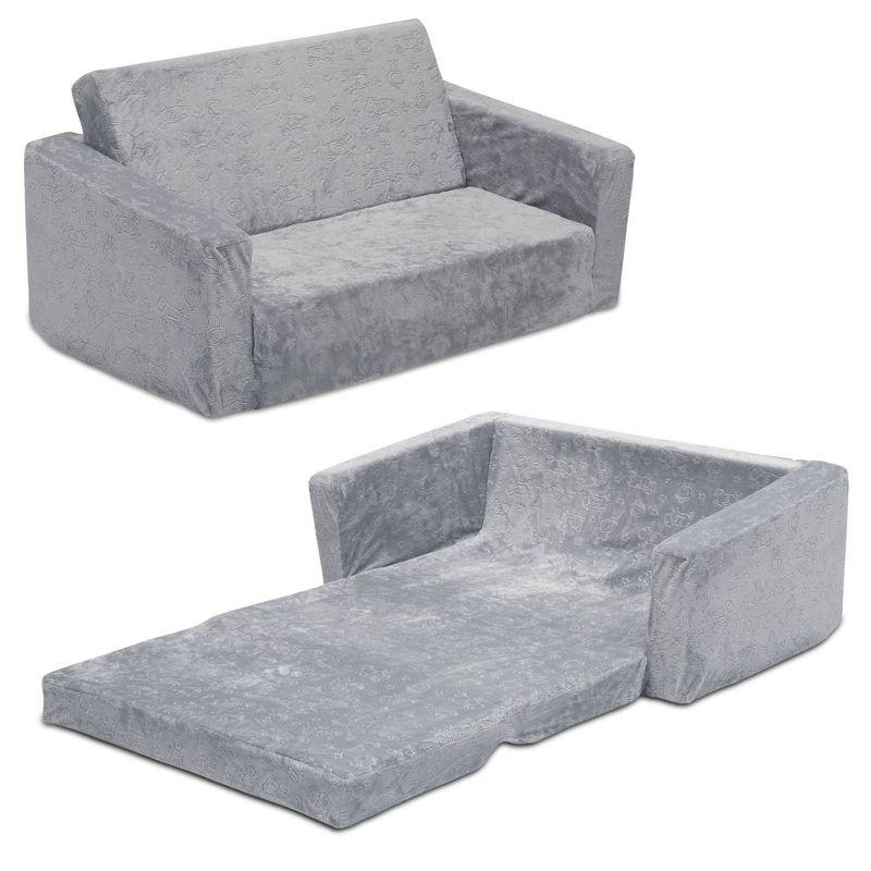 Serta Perfect Sleeper Extra Wide Comfy 2-in-1 Convertible Sofa to Lounger - Gray