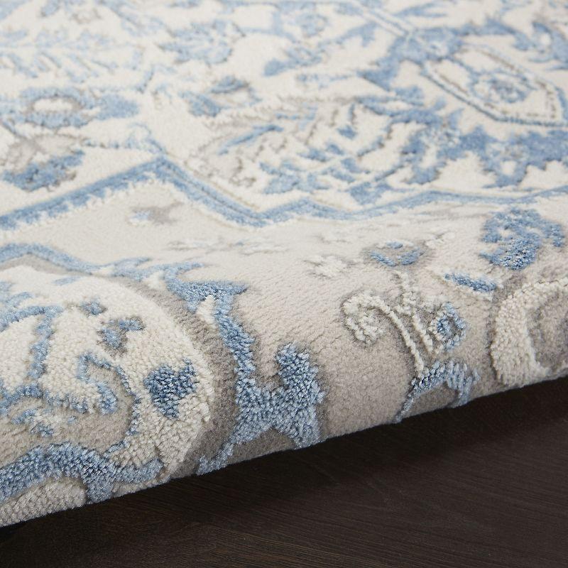 Nourison Elation Bohemian Medallion Indoor Rug Ivory Blue 4' x 6'
