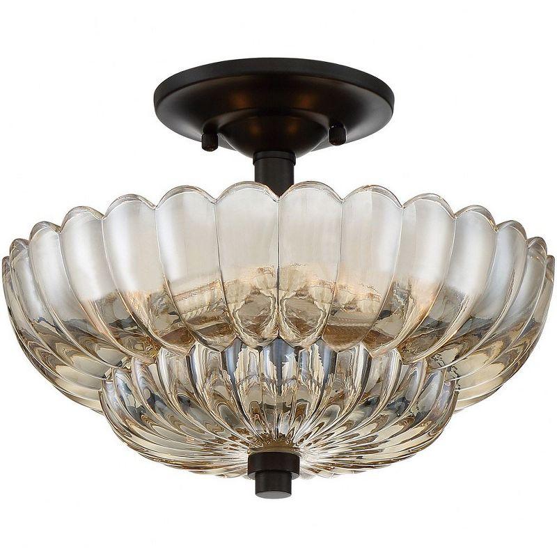 Quoizel Lighting Whitecap 3 - Light Semi-Flush Mount in  Mottled Cocoa