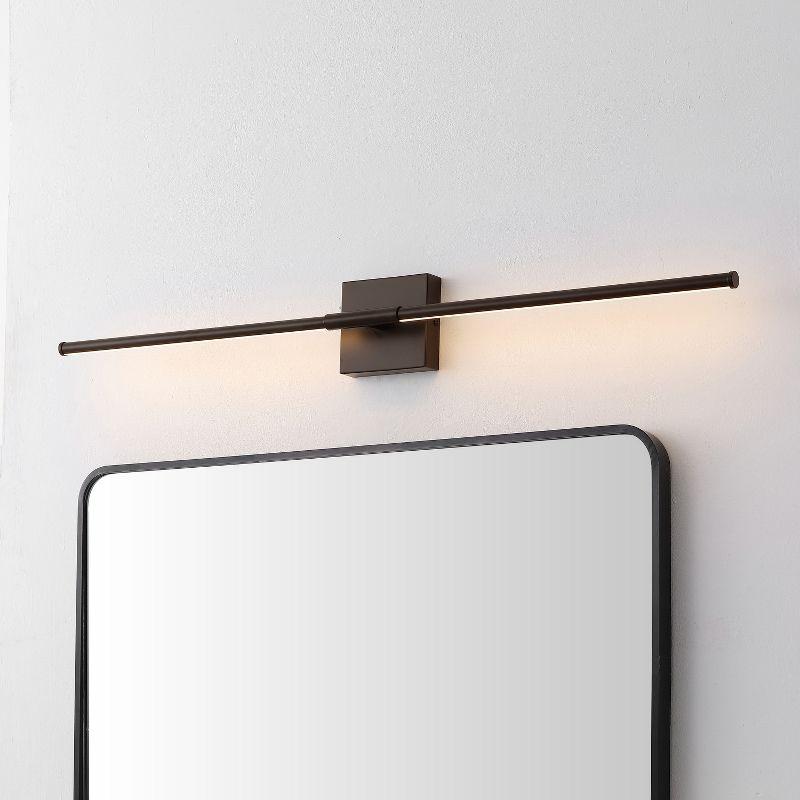 JONATHAN Y Makena 16.25" Modern Minimalist Dimmable Integrated LED Metal Wall Sconce, Oil Rubbed Bronze
