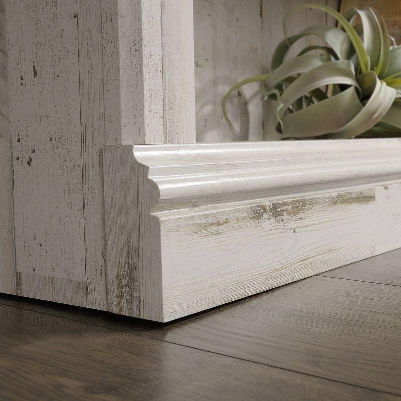44" 3 Shelf Bookcase White - Sauder: Farmhouse Style, Smooth Laminate Finish, MDF Construction