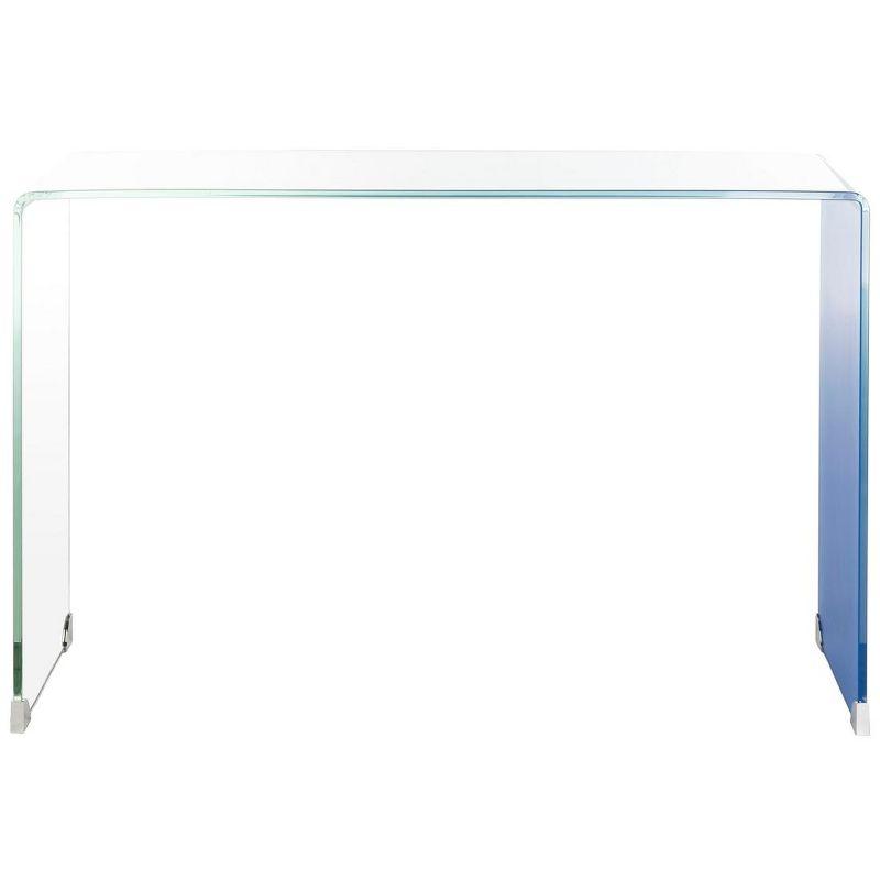 Crysta Ombre Glass Console Table - Clear/Blue - Safavieh