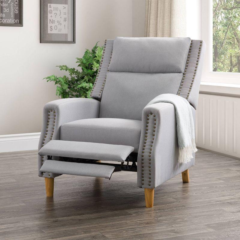 Woolbright Upholstered Manual Pushback Recliner Armchair