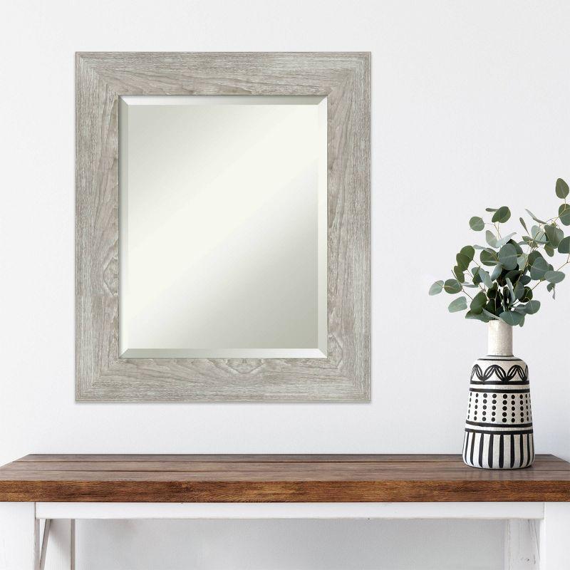 22" x 26" Dove Framed Wall Mirror Graywash - Amanti Art: Modern Rectangle, Beveled, No Assembly