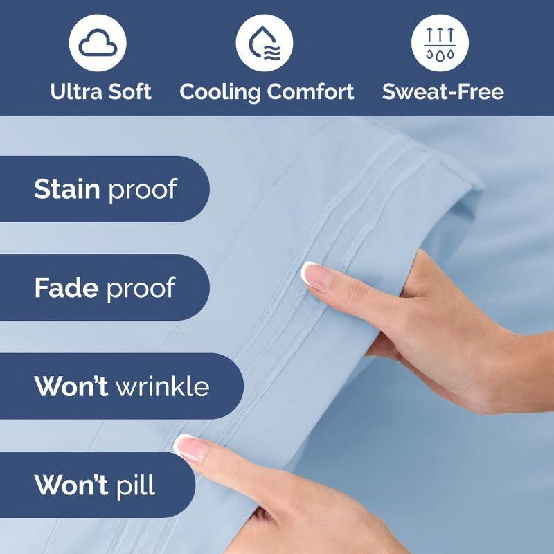 4 Piece Ultra Soft & Cooling Deep Pocket Sheet Set Brushed Hotel Luxury Bed Sheets
