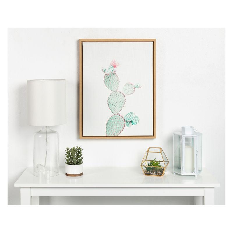 18" x 24" Sylvie Prickly Pear Framed Canvas by Simon Te Tai Natural - Kate and Laurel