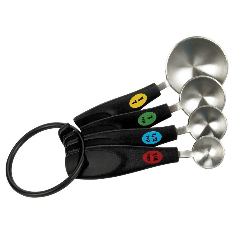 OXO 4-Piece Stainless Steel Measuring Spoons with Black Handles