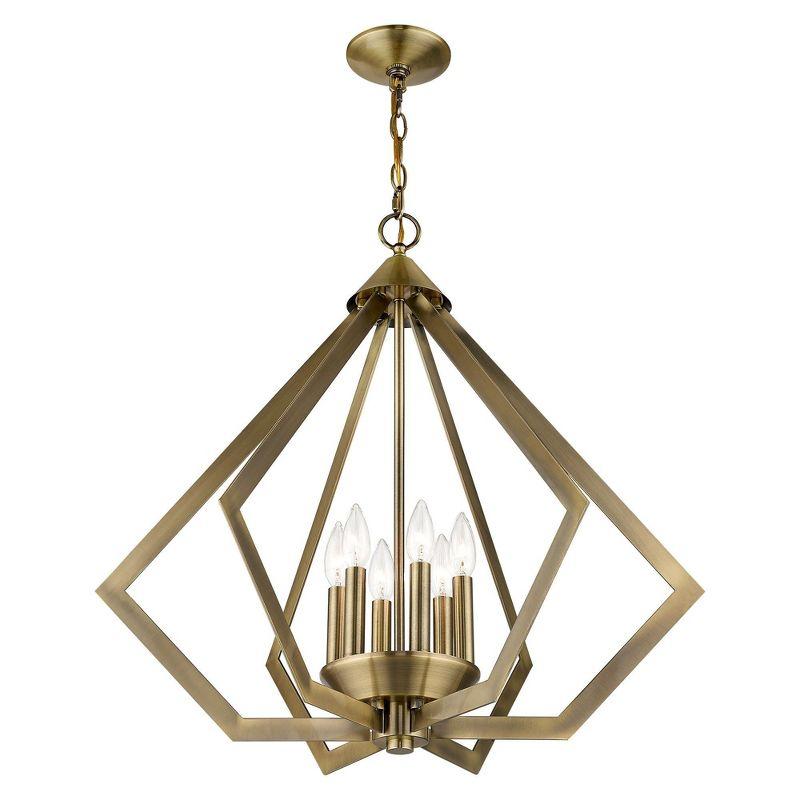 Livex Lighting Prism 6 - Light Chandelier in  Antique Brass