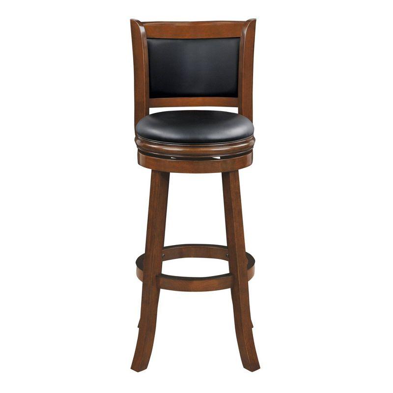 Augusta 34" Cherry Red Swivel Barstool with Faux Leather Seat