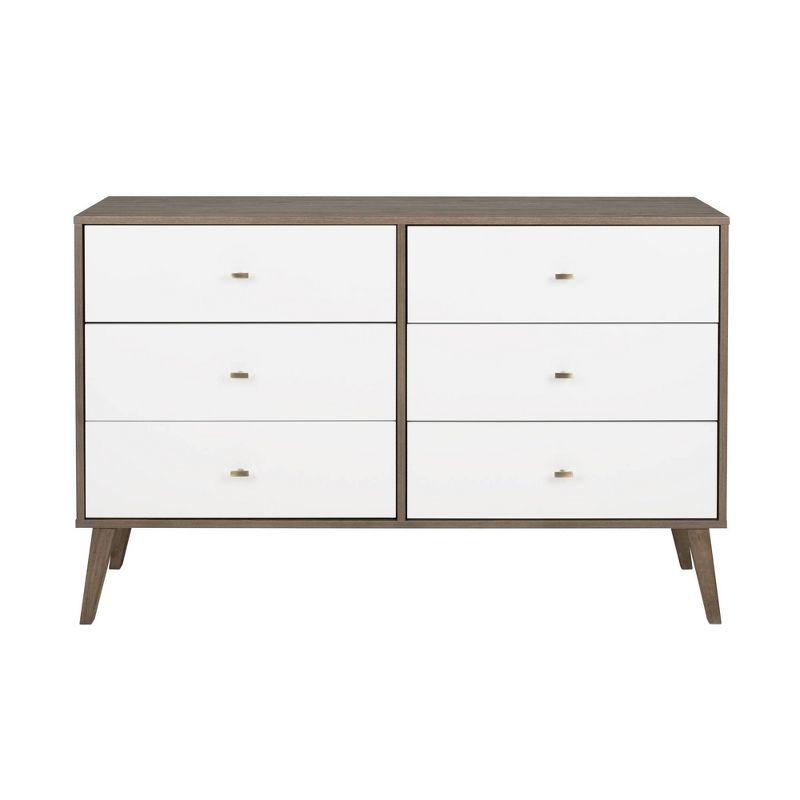 Milo Drifted Gray Mid-Century Modern 6-Drawer Dresser