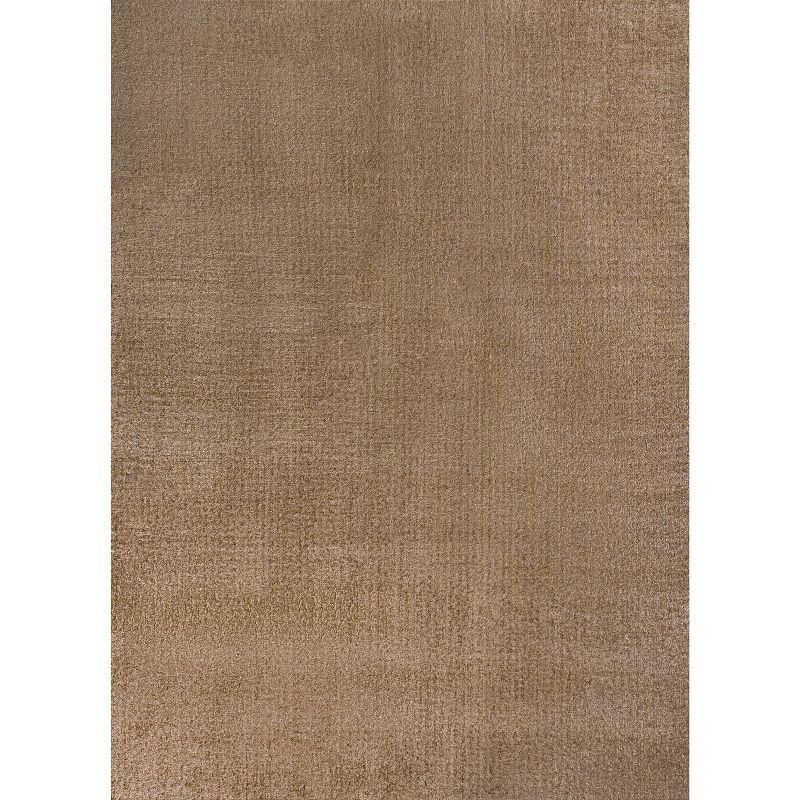 JONATHAN Y Twyla Classic Solid Low-Pile Machine-Washable Brown 4 ft. x 6 ft. Area Rug