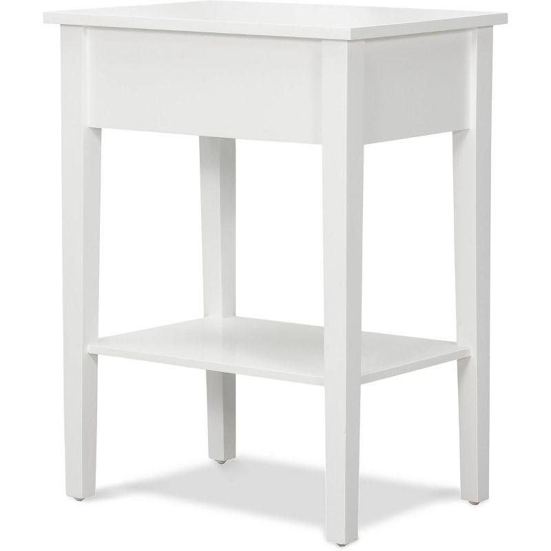 Finch Sloan Side Table White: Modern Accent Table, No Assembly, Pine Top, Wood Legs