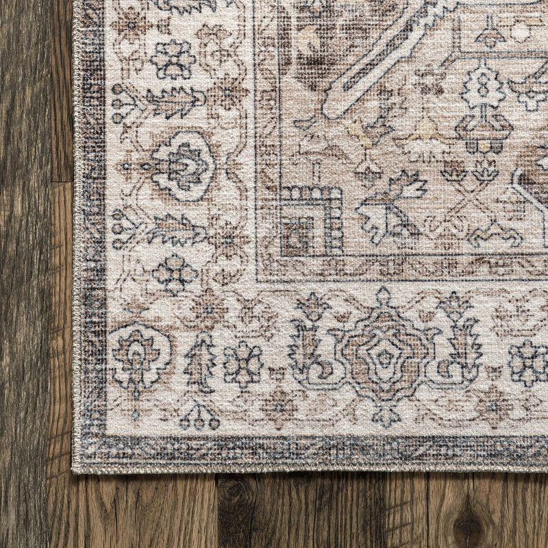 nuLOOM Brielle Machine Washable VintageTransitional Medallion Area Rug for Living Room Bedroom Dining Room Kitchen