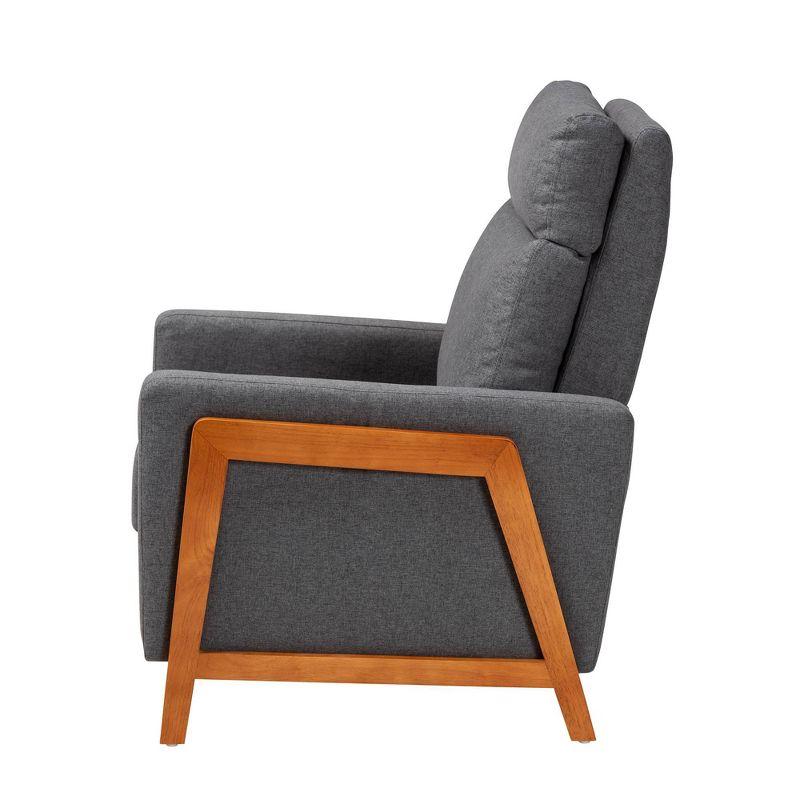Halstein Mid Century Modern Fabric Upholstered Lounge Chair Gray - Baxton Studio