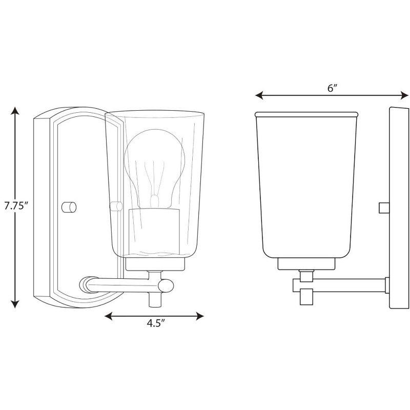 Progress Lighting Adley 1-Light Bath Wall Light, Satin Brass, Clear Glass Shade