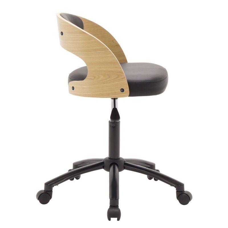 Ashwood Task Chair Black/Ashwood - Calico Designs: Pneumatic Lift, Durable Vinyl, 5-Star Base