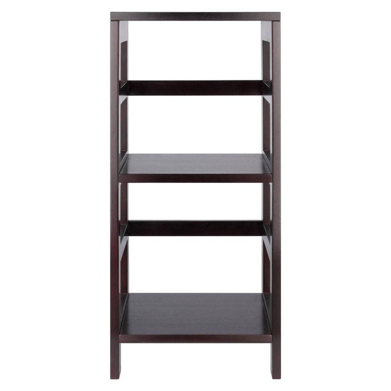 29.21" 2 Tier Leo Shelf Storage or Bookshelf Narrow Espresso Finish - Winsome: Mid-Century Modern, Wood Composite, Metal Hardware