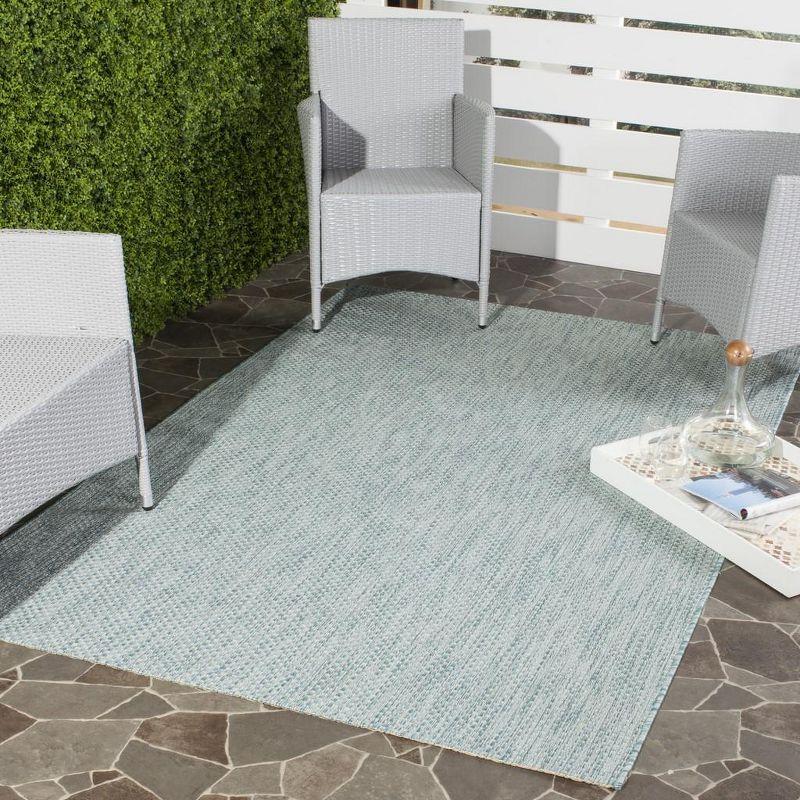 Courtyard CY8521 Power Loomed Indoor/Outdoor Accent Rug - Aqua/Grey - 2'7"x5' - Safavieh.